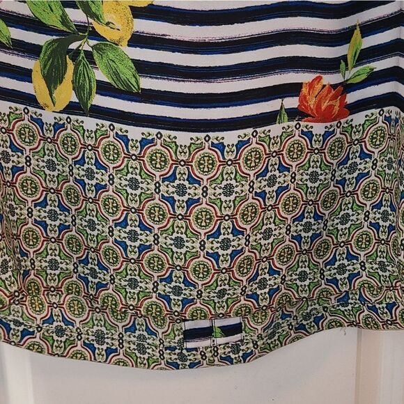 Zac & Rachel Floral Fruit Stripe Print Blouse - Picture 4 of 8